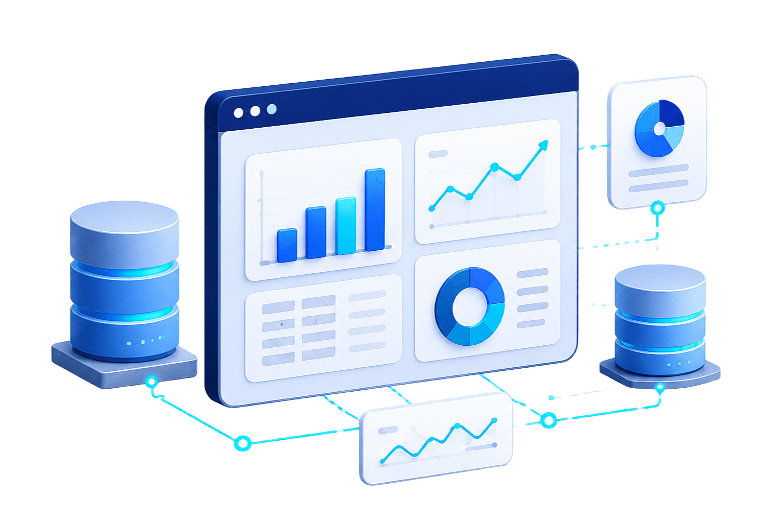 Ilustración de arquitectura de datos y BI