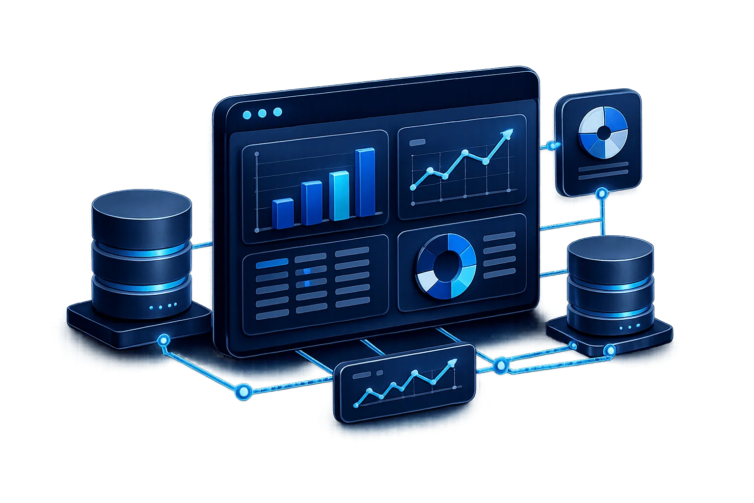 Ilustración de arquitectura de datos y BI