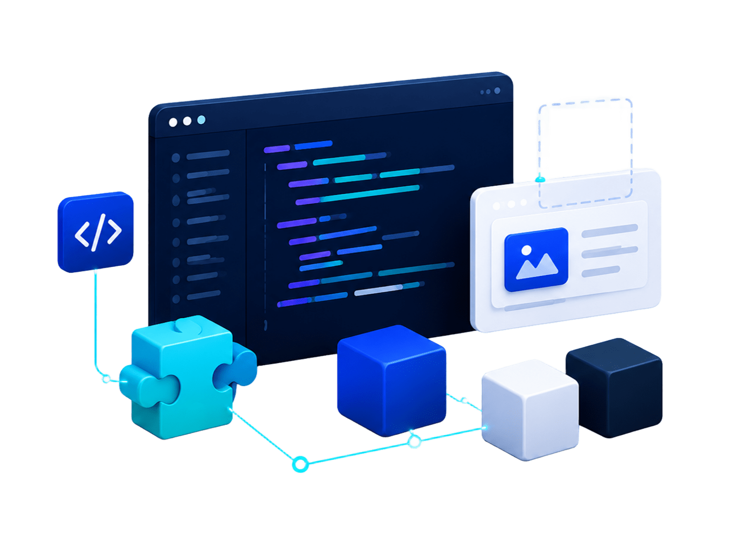 Ilustración de desarrollo de software a medida