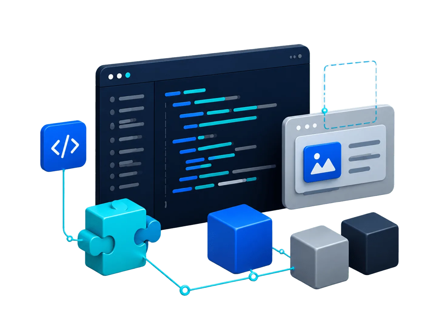 Ilustración de desarrollo de software a medida